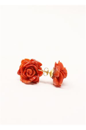 Coral earrings in the shape of rose Don Alfonso Gioielli | AL075ROSSO